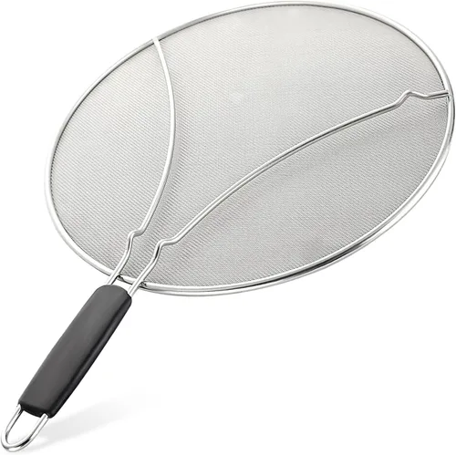 Zulay Kitchen Pantalla contra salpicaduras para sartén (13 pulgadas), protector contra salpicaduras de grasa para sartén, protector contra