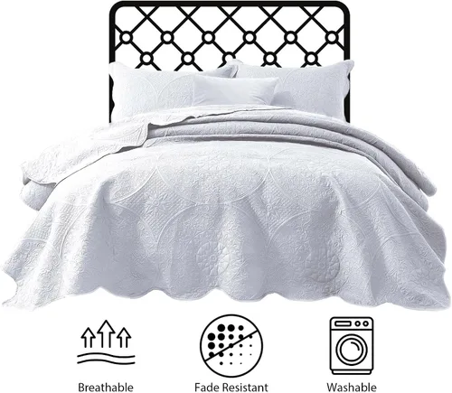 Miniatura 309 de MOONLIGHT20015 Edredón tamaño King (106 x 96 pulgadas) con 2 fundas de almohada (20 x 36 + 2 pulgadas) para todas las estaciones, juego de cama Azul