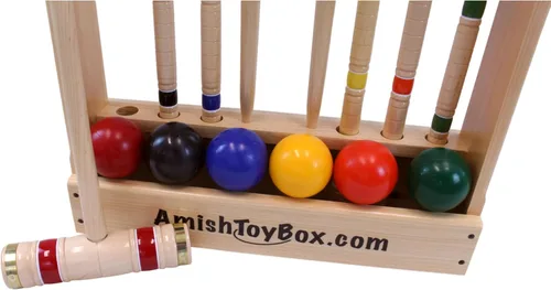 Miniatura 4 de Juego de Croquet de madera de arce de lujo, 6 jugadores