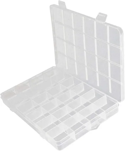 Miniatura 13 de Heyiarbeit Caja de almacenamiento de componentes, 10 rejillas de plástico fijas para componentes electrónicos, cajas de herramientas, color blanco