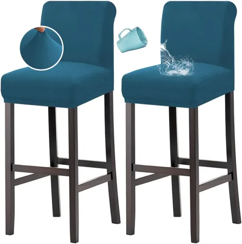 Miniatura 13 de H.VERSAILTEX Funda para taburete de bar 100% impermeable, elástica, funda para taburete de mostrador, funda para silla de pub, para comedor