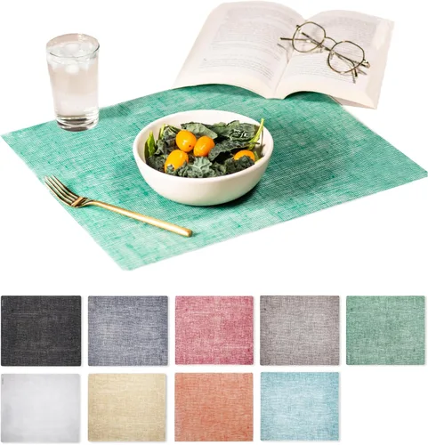Miniatura 31 de Modern-Twist Mantel individual rectangular de silicona de 14 x 16 pulgadas, 100% silicona de grado alimenticio, estampado Asawa en niveles, paquete