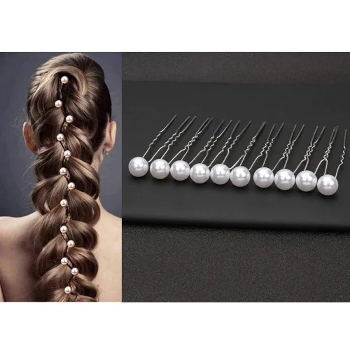 Miniatura 5 de inSowni Paquete de 26 peines laterales dorados para bodas y novias+horquillas en forma de U, pasadores para el cabello, pasadores de hojas, flores