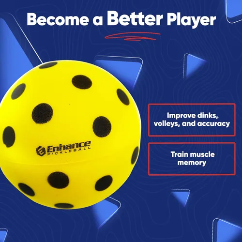 Miniatura 5 de Enhance Pickleball Ninja Ball - Juego de 3 bolas de pickleball silenciosas originales de espuma de pickleball para una práctica silenciosa en casa