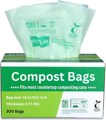 Miniatura 13 de Bolsas de compost, bolsas de basura compostables de 2.6 galones, bolsas compostables pequeñas de 300 unidades para contenedor de encimera extra