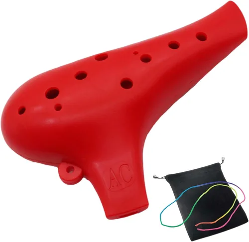 Miniatura 10 de Aestivate Instrumento Ocarina de plástico Ocarina 12 Agujeros Ocarina Alto C 12 Agujeros Instrumento Ocarina Fácil (amarillo)