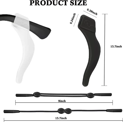 Miniatura 2 de YMCCOOL 20 pares de sujetadores antideslizantes para gafas con 3 correas ajustables para gafas, retenedor de gafas de cuerda deportiva