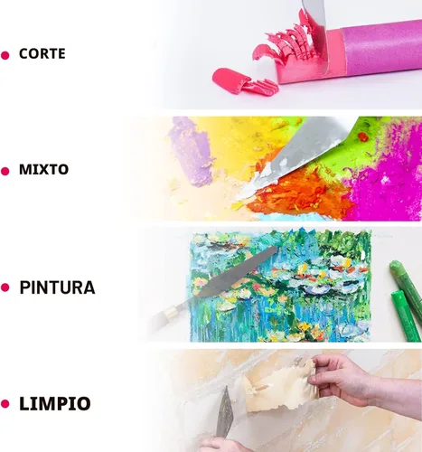 Miniatura 4 de CONDA Cuchillo de paleta para pintura de acero inoxidable, espátula, cuchillo de paleta de pintura al óleo, cuchillos de metal, mango de madera