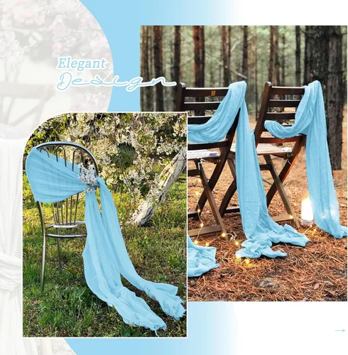Miniatura 6 de Showgeous 20 bandas para silla, estopilla rústica, lazos decorativos diseñados para bodas, banquetes, fiestas, pasillo, decoración del hogar