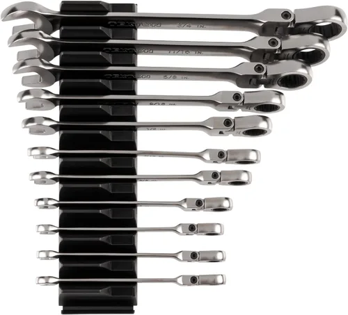Miniatura 17 de TEKTON Juego de llaves de combinación con cabeza flexible de 12 puntos con organizadores modulares, 19 piezas (6-24 mm) WRC95303