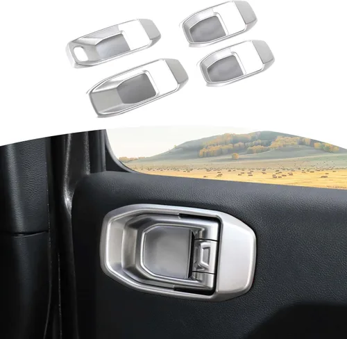 Miniatura 8 de RT-TCZ para Wrangler JL Tapa de Manija Interior de Puerta Cubierta de Cuenco para Jeep Wrangler JL JLU Gladiator JT 2018 en Adelante Accesorios