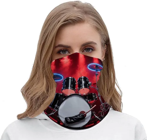 Miniatura 5 de Cool Drum Set Neck Gaiter Breathable & Moisture-Wicking Face Mask Bandana Balaclava Sun Protection Face Cover Scarf Lightweight Seamless Design for