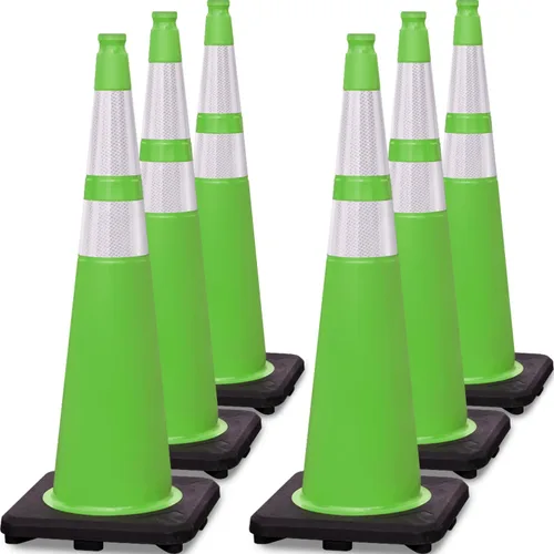 Miniatura 19 de Paquete de 6 conos de tráfico de PVC extra grandes de 36 pulgadas con base resistente, conos de seguridad de alta visibilidad para todo