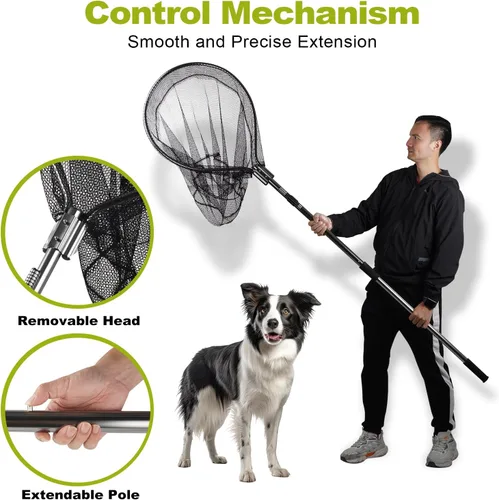 Miniatura 4 de Poste de red para captura de perros, red de captura de animales, herramienta de control de vida silvestre, red de aterrizaje de peces grande
