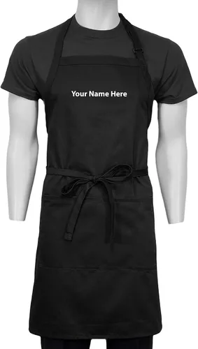 ChefsCloset Delantal bordado personalizado delantal ajustable babero delantales con bolsillos delantal de cocina de chef