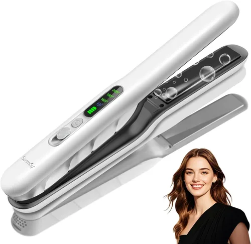 Miniatura 9 de SUNMAY Alisador de pelo inalámbrico, mini plancha plana portátil para viajes, calentamiento rápido de 20 segundos, recargable USB-C de 5000 mAh