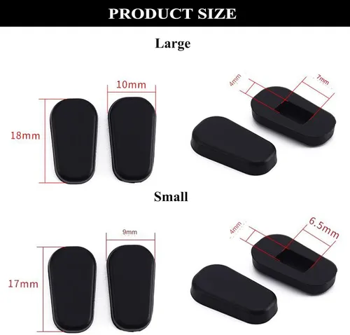 Miniatura 3 de Almohadillas de nariz para gafas, almohadillas de silicona antideslizantes y suaves para la nariz, kit de reparación de lentes (5 pares), negro/L