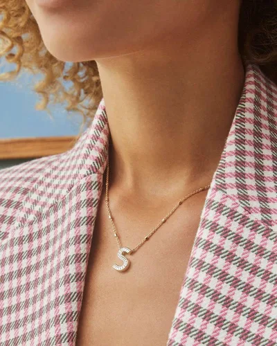 Miniatura 3 de Kendra Scott - Collar con dije de letra, de la A a la Z, para mujer, joyería de moda, latón chapado en oro de 14 quilates