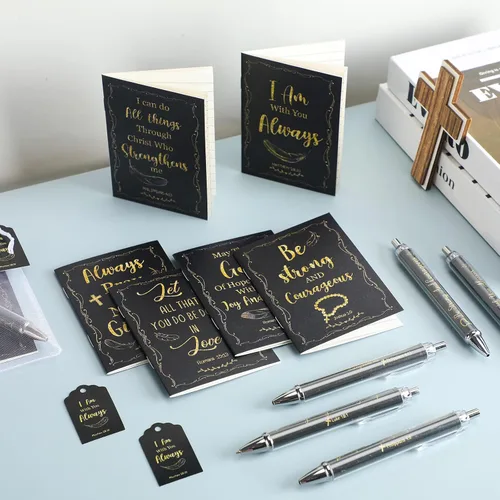 Miniatura 7 de Qeeenar Juego de 200 regalos cristianos a granel, versículo de la Biblia, bolígrafo religioso y cuaderno de regalo con etiquetas de agradecimiento