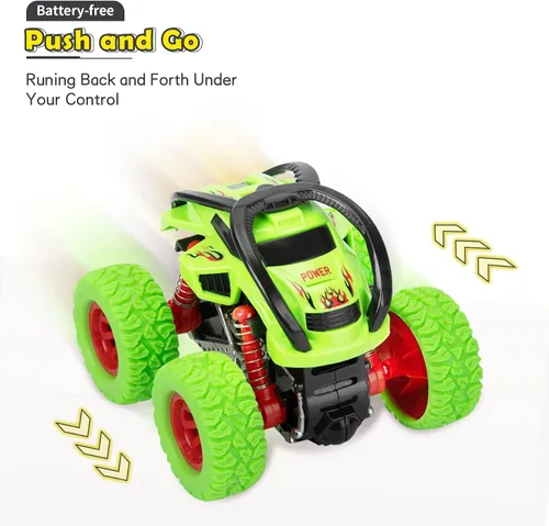 Miniatura 2 de LODBY Camiones Monstruo Juguetes para Niños - Camiones de Empujar y Avanzar para Niños Pequeños, Autos de Carrera para Fiestas Infantiles de 3-5