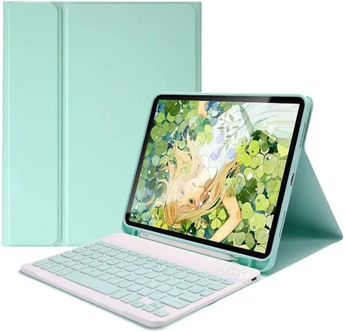 Miniatura 10 de Teclado a color para Samsung Galaxy Tab A8 de 10.5 pulgadas 2022 (SM-X200/X205/X207) Funda de teclado con Bluetooth desmontable extraíble (azul)