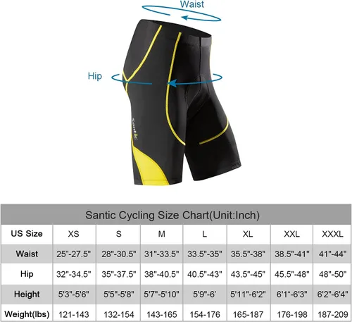 Miniatura 3 de Santic Pantalones cortos de ciclismo acolchados para hombre, pantalones de ciclismo para ciclismo, ropa de ciclismo