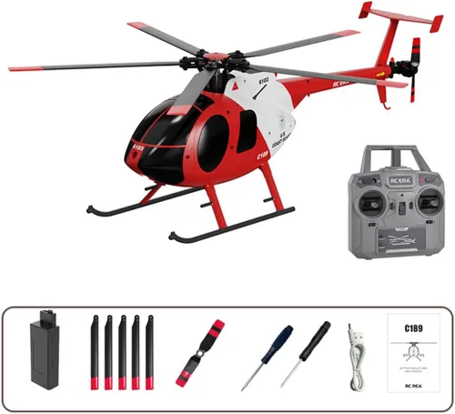 Miniatura 7 de Helicóptero RC, modelo de avión MD500 C189 1/28 2.4G 4CH modelo de helicóptero de un solo rotor (versión RTF)