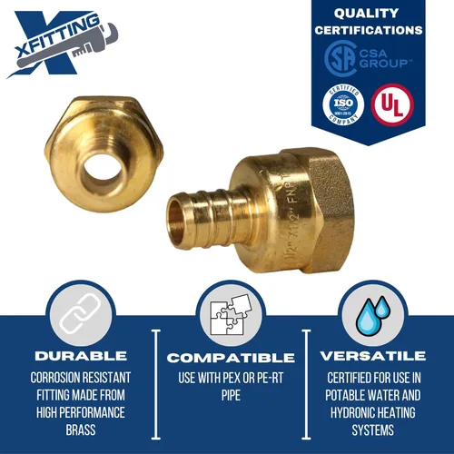 Miniatura 5 de 10 piezas XFITTING 1/2" PEX 1/2" HEMBRA NPT ADAPTADOR ROSCADO LATÓN CONEXIÓN - LATÓN, PUERTO COMPLETO