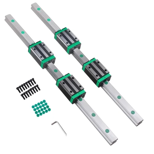 Miniatura 7 de Riel de guía lineal 2 piezas HGR20 7.874 in riel de guía deslizante lineal 4 piezas HGH20CA rodamientos de bloque cuadrado para bricolaje CNC