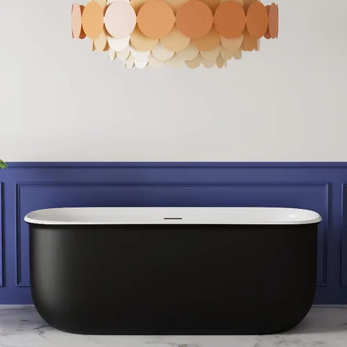 Miniatura 15 de Bañera independiente de acrílico Lucite de 47 pulgadas, bañera de remojo japonesa de forma cuadrada con diseño de asiento, desagüe cromado derecho