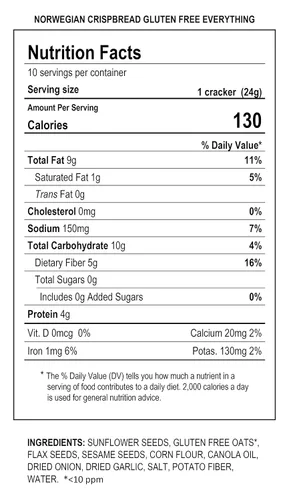 Miniatura 2 de Sigdal Bakeri All Natural Norwegian Crispbread - Galletas sin OMG, veganas, sin azúcar, alta fibra, bajas en carbohidratos, altas en proteínas