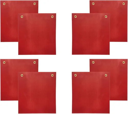 Banderas de seguridad de carga de gran tamaño de malla resistente (paquete de 8) Señales de advertencia para camiones piloto - 18 x 18 pulgadas -