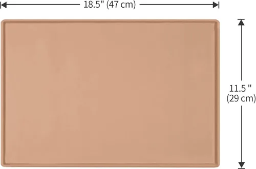 Miniatura 5 de Tapete de comida para perros, bandeja de comida impermeable de silicona, mantel individual antideslizante para mascotas, borde elevado de 0.6