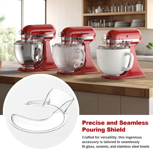 Miniatura 6 de Protector de Vertido para Tazón de Batidora KitchenAid de 4.5-5 Cuartos de Galón (Acero Inoxidable, Vidrio, Cerámica) - Protector contra