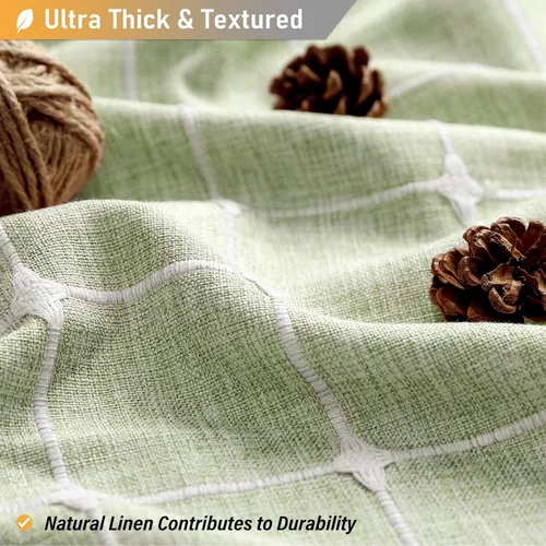 Miniatura 2 de BTTN - Cortina de tela de lino para ducha, bohemia, con borlas, estilo rústico chic, para baño, elegante, con ganchos, alta, gruesa, moderna, A