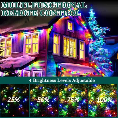 Miniatura 7 de HYH Luces de Navidad para Exteriores 1000 LED 328 Pies Luces de Cadena Multicolor, IP67 Impermeable Interior Luces de Hadas de Navidad Multifunción