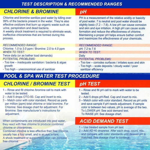 Miniatura 4 de U.S. Pool Supply - Soluciones de recarga para kit de prueba de piscina y spa, prueba de agua para pH, cloro y bromo
