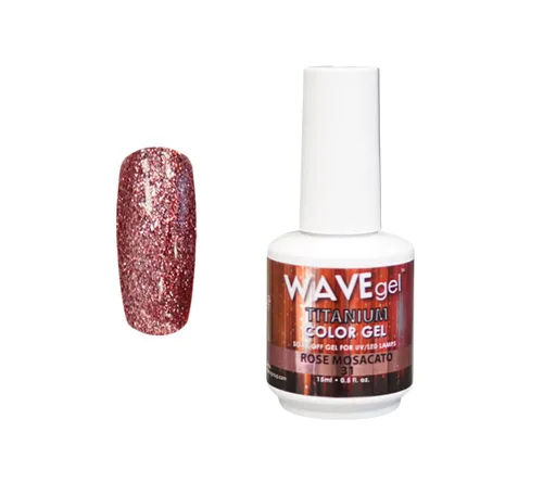 Miniatura 8 de WAVEGEL - Esmalte de uñas en gel con purpurina, colección Titanio, #28 Twinkle Pink I 0.5 onzas