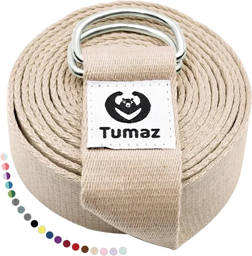 Miniatura 26 de Tumaz Yoga Strap/Stretch Bands [15+ Colors, 6/8/10 Feet Options] with Extra Safe Adjustable D-Ring Buckle, Durable and Comfy Delicate Texture - Best