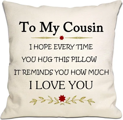 Funda de almohada de Bommex Cousin Reminder - Abraza y siéntete amado cada vez