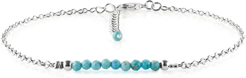 Miniatura 46 de YANARA Pulsera de tobillo para mujer, piedra de nacimiento natural, cuentas de piedras preciosas, tobillera delicada hecha a mano de 9 pulgadas +