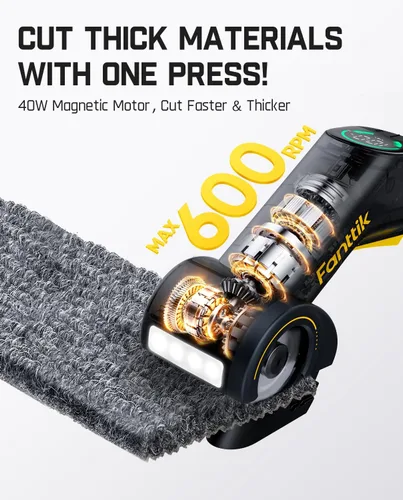 Miniatura 2 de Fanttik C10 Pro BowGuide - Cortador eléctrico de cartón, tijeras inalámbricas con pantalla LED, 2 velocidades ajustables, potente cortador de caja