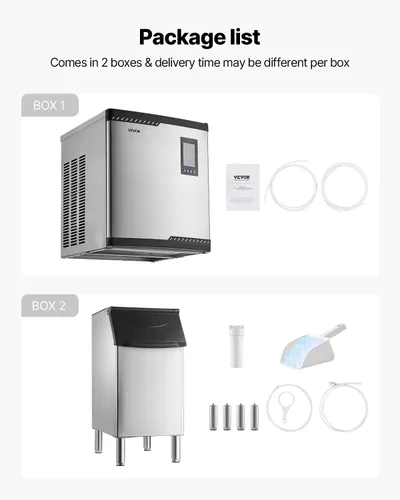 Miniatura 7 de VEVOR Commercial Ice Maker Machine, 300LBS/24H Ice-Making Machine, Ice Maker with 300LBS Stainless Steel Storage Bin, Auto Self-Cleaning, and