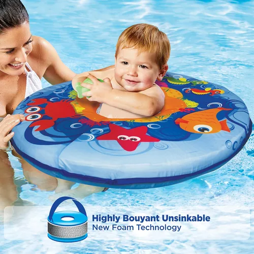 Miniatura 2 de Aqua Leisure - Barco para bebé autoinflable con asiento ajustable, toldo retráctil y protección solar