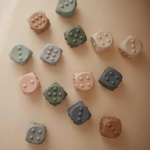 Miniatura 7 de mushie Juguete de silicona para prensar dados Juego sensorial para bebés durante más de 10 meses (rubor/arena cambiante)