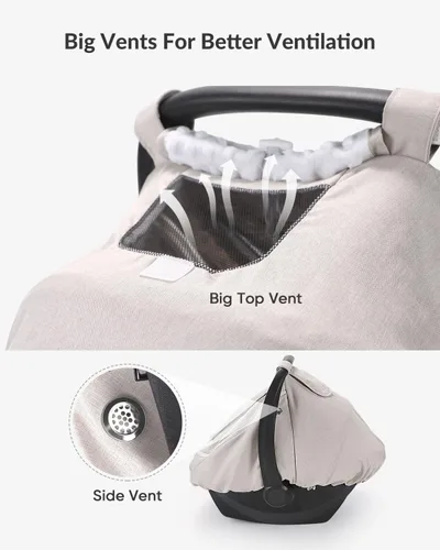 Miniatura 4 de TinlyFinly Funda impermeable para asiento de automóvil para bebé, cubierta de lluvia de asiento de automóvil de 2 capas con ventana transparente