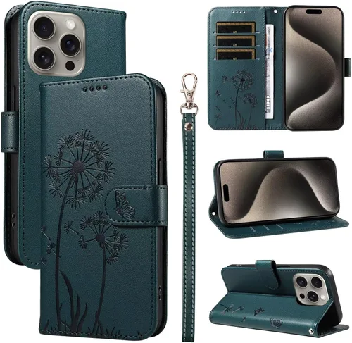 Flip Case for Motorola Moto E22 / E22i, with Stand/Wrist Strap/Card Slots Function, Flower Embossed PU Leather Wallet Folio Case, Magnetic Blue