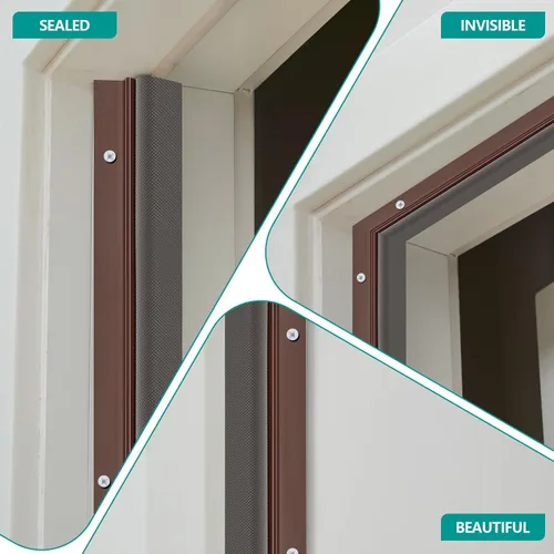 Miniatura 5 de Yuntau 5 piezas de tira de sellado para puerta con tornillo 42" 36" con sello de puerta y portador de aluminio y junta de espuma exterior sellado