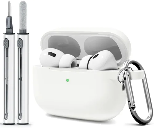 Miniatura 28 de Funda para AirPods Pro 2 con kit de limpieza, compatible con Airpods Pro de 2ª/1ª generación (cable USB-C) con llavero para mujeres y hombres, azul