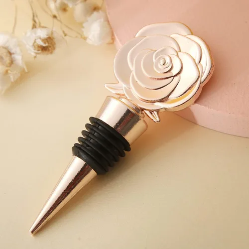 Miniatura 4 de WeddParty - 12 tapones de aleación de metal para botellas de vino rosa, protector de champán con caja de regalo para recuerdos de fiesta